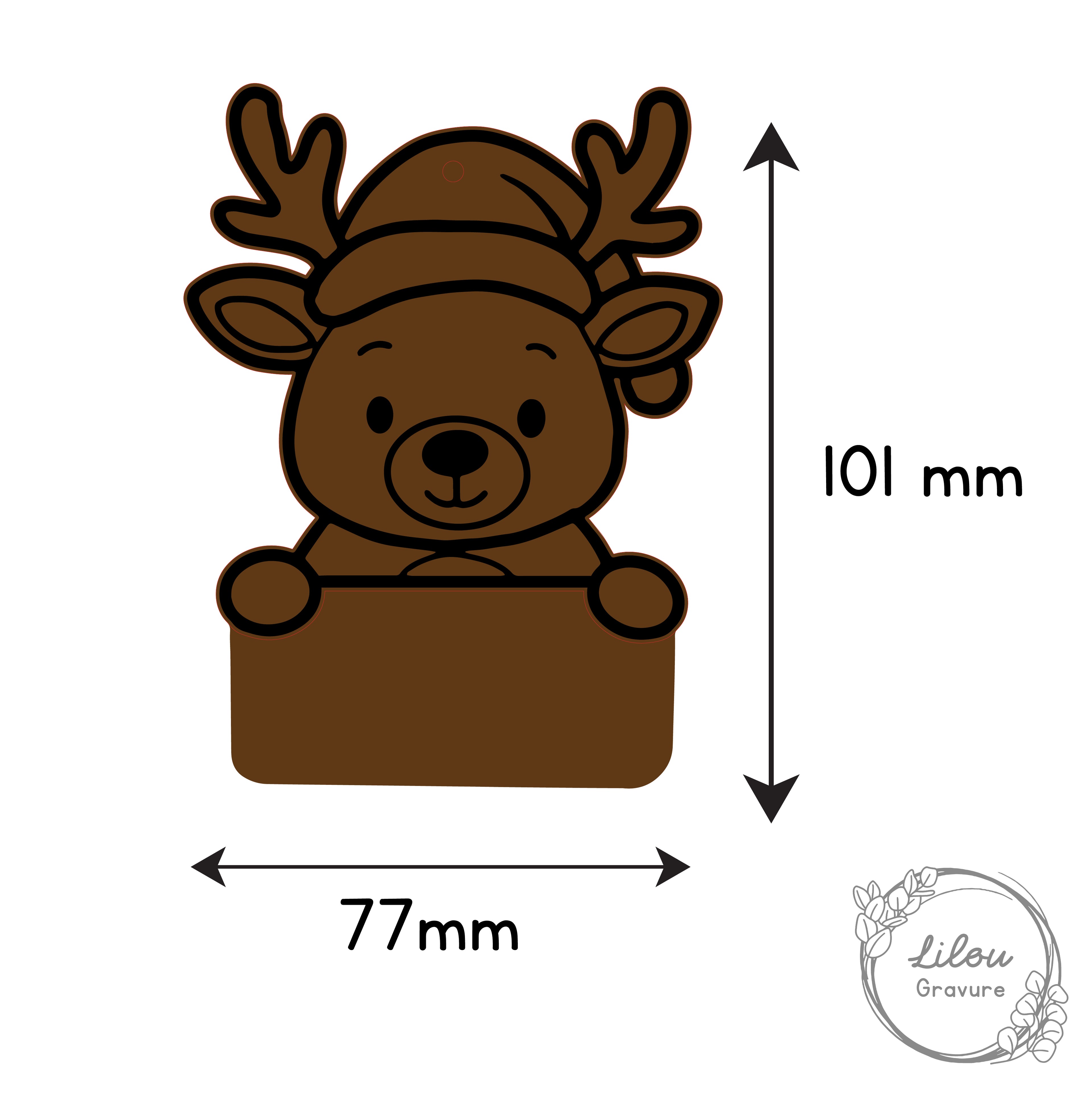 Dimensions du renne en bois – décoration de Noël